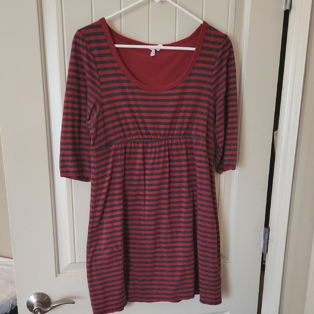 Red and Black Striped Dress Or Tunic